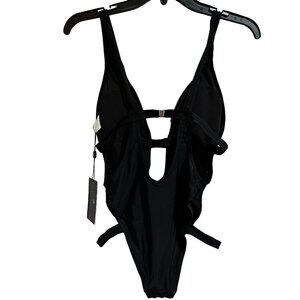 Ree Bees Black Swimwear One Piece Swim Suit Pool Vacation Womens Small Summer